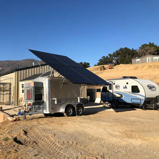 solar generator at remote cabin