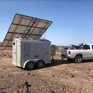 towing solar generator in desert