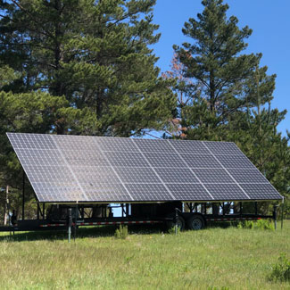 big solar array in field